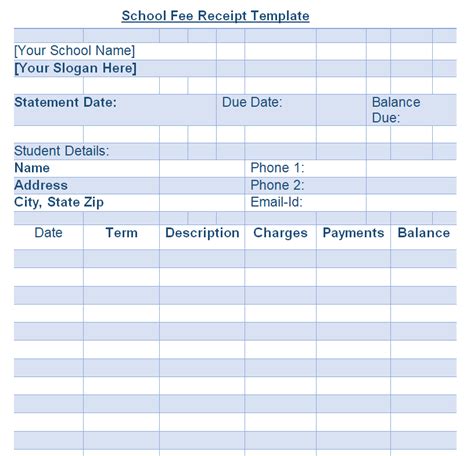 17 Editable School Fee Receipt Templates In Word Day To Day Email