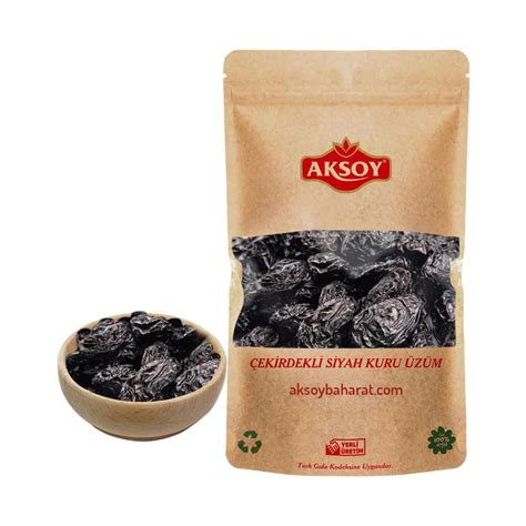 Çekirdekli Siyah Kuru Üzüm 500 Gr Fiyatı Aksoy Baharat