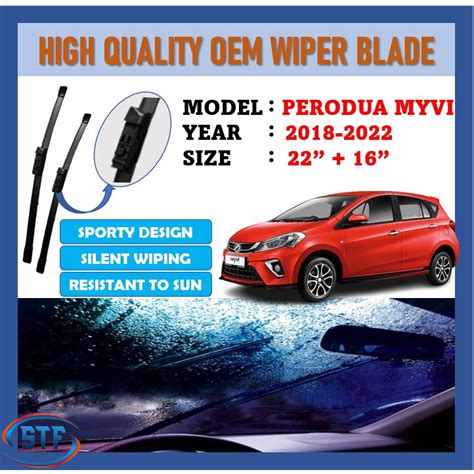 Perodua Myvi Gear Up 2018 Present Original Soft Rubber Wiper Blade 22