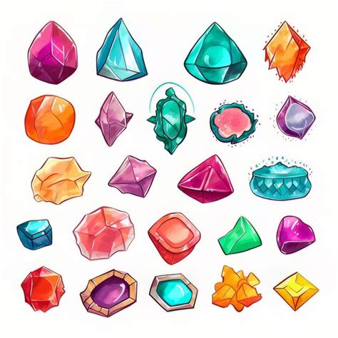 Premium AI Image | A set of colorful gemstones with the names of the gemstones.