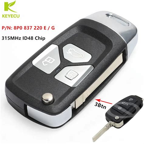 Keyecu 3button Upgraded Flip Remote Key Fob 315mhz With Id48 Chip For