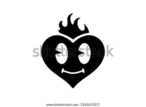 Black White Color Heart Tattoo Design Stock Vector (Royalty Free ...