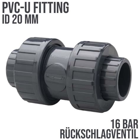 PVC U PVC Klebe Fittings Rückschlag Ventil Feder Kugel Rohr Muffe PN 10