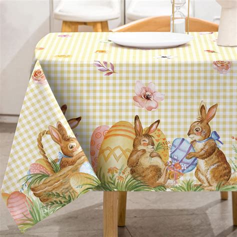 Amazon AnyDesign Easter Rectangle Tablecloth Watercolor Easter Egg