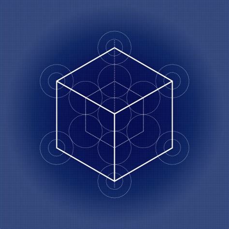 Sacred Geometry Symbol Metatrons Cube On Black Vector Image