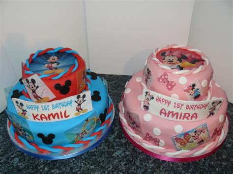 Minnie And Mickey Tier Photo Cakes Decorated Cake By Cakesdecor