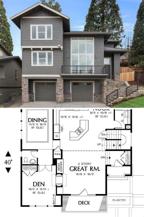 3 Bedroom Two Story Banbury Beach Home For A Narrow Lot Floor Plan Narrow Lot House Plans