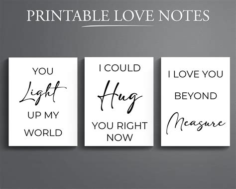 45 Printable Love Notes. Romantic Messages for Partner. Printable Love ...