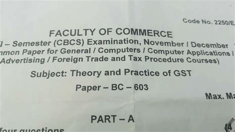 6th Semester Gst November 2021osmania University Gst Question Paperou