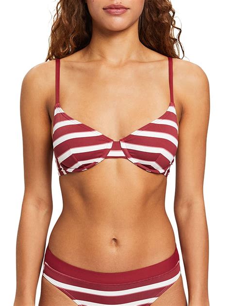 Esprit Bikini Oberteil In Rot Wei G Nstig Kaufen Limango