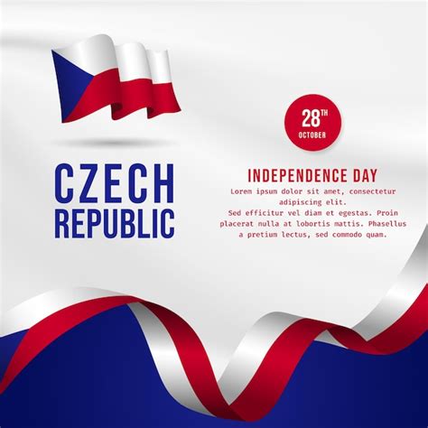 Premium Vector Square Banner Illustration Of Czech Republic