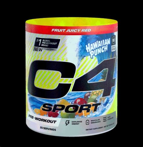 C4 Sport Hawaiian Punch Fruit Juicy Red Pre Workout Powder 89 Oz