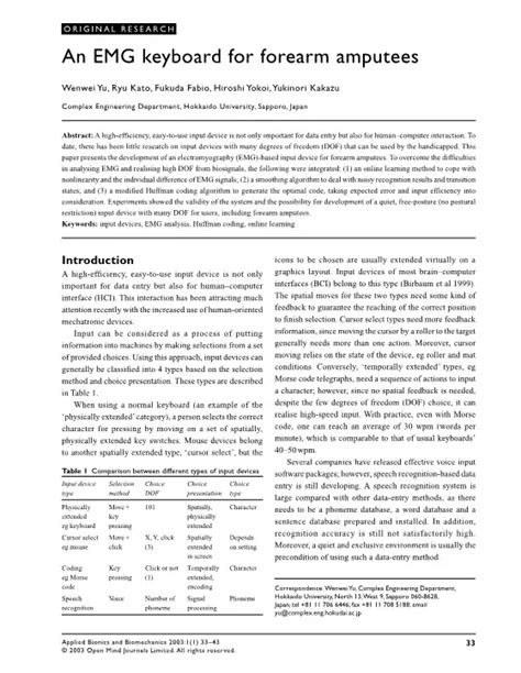 An EMG Keyboard for Forearm Amputees - DocsLib