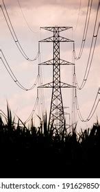 High Voltage Transmission Towers Have Complex Stock Photo 1921464425