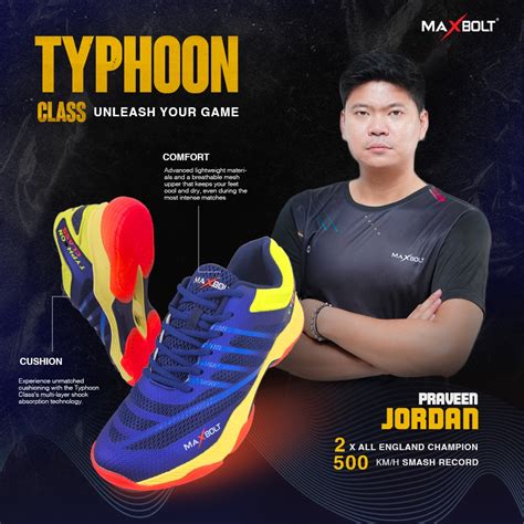 maxbolt typhoon class blueyellow badminton shoe