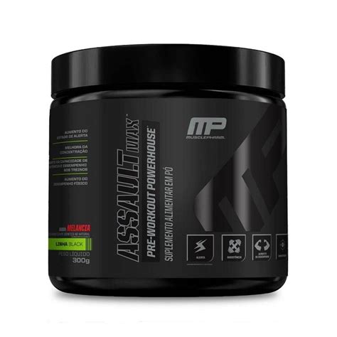 Kit Pr Treino Muscle Pharm Combat Whey G Assault Black G