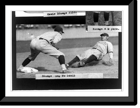Historic Framed Print Ossie Oswald Louis Bluege Of The Washington Senators About To Tag Babe