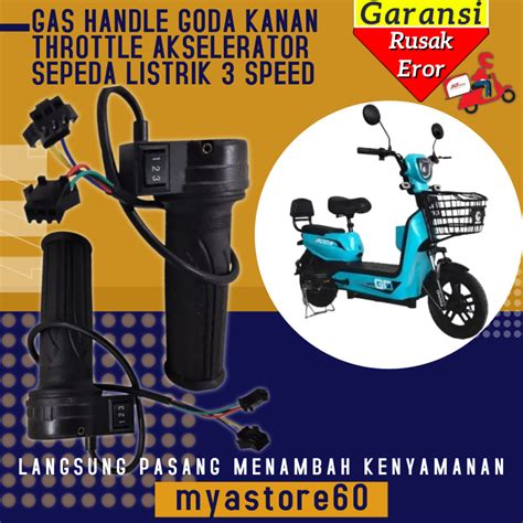 Throttle Gas Sepeda Listrik G0DA Gas Handle Grips Kanan Throttle