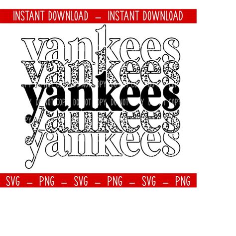 Yankees SVG, New York SVG, stacked font, leopard font, Baseb - Inspire ...