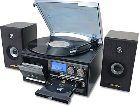 Looptone Vinyl Record Player With Dual W External Speakers In