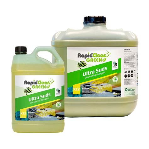 Rapidclean Green Ultra Suds Dishwash Liquid Commercial Cleaning