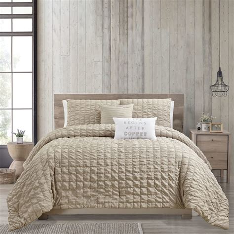 Grey 5 Piece Seersucker Comforter Set Queen At Home