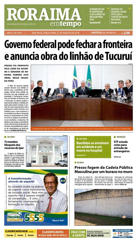 Jornal Roraima Em Tempo Edi O By Roraimaemtempo Issuu