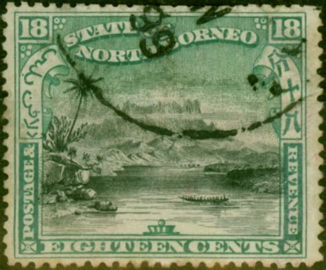 North Borneo C Black Green Sg Good Used Stamps Empire