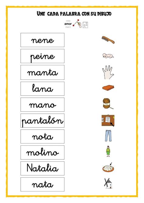 Unir Palabra Y Dibujo Interactive Activity Live Worksheets