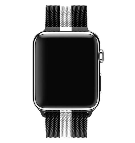 Apple Watch Milanaise Armband Schwarz Wei Gestreift