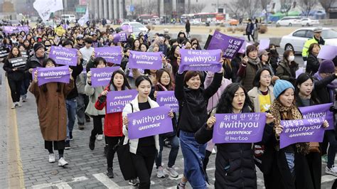 South Korea Citizens Marches To Support Metoo Movement Cgtn