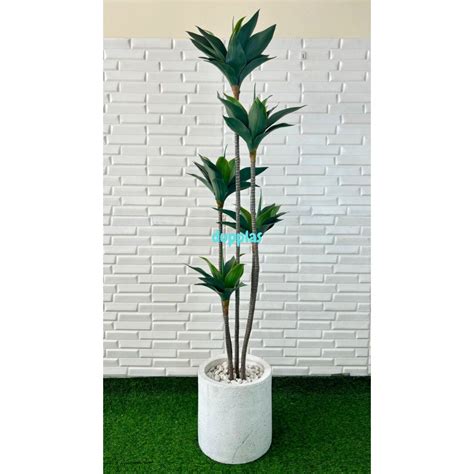 Pohon Artificial Tanaman Hias Agave Siklok Hijau Tua T150 Latex Pot