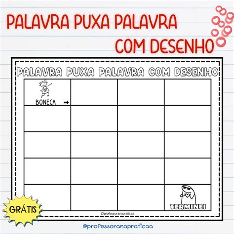 Palavra Puxa Palavra Desenho Patr Cia Da Silva Professora Na