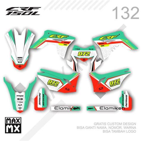 Decal Crf 150l Sticker Motor Crf150l Stiker Variasi 132 Motif Graphic Hijau Tosca Lazada Indonesia