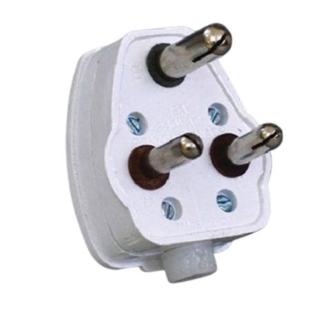 White Pin Plug Top Current And Voltage V Plastic Material