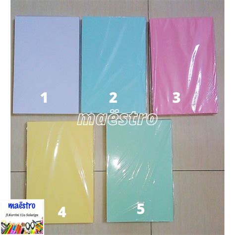 Jual Kertas BC F4 Putih/ Biru Muda / Merah Muda / Kuning Muda / Hijau ...