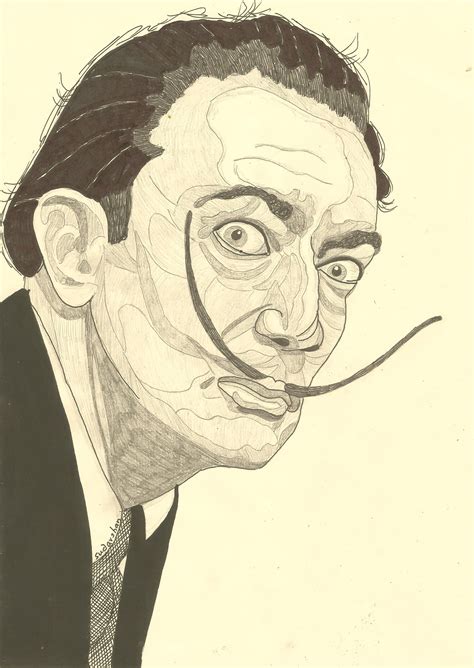 Salvador Dali Person Sketch Portrait Male Sketch