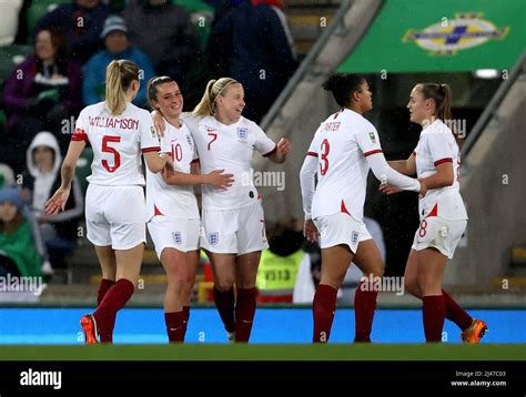 Englands Ella Toone Celebrates Scoring Her Sides Second Goal During