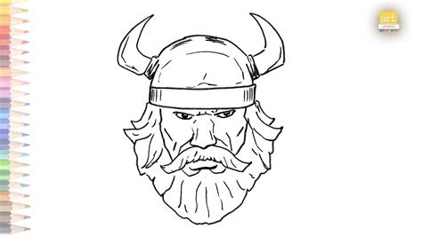 Angry Viking Face Drawing How To Draw Viking Step By Step Drawing