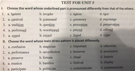 Choose The Word Whose Underlined Part Is Pronounced Differently From