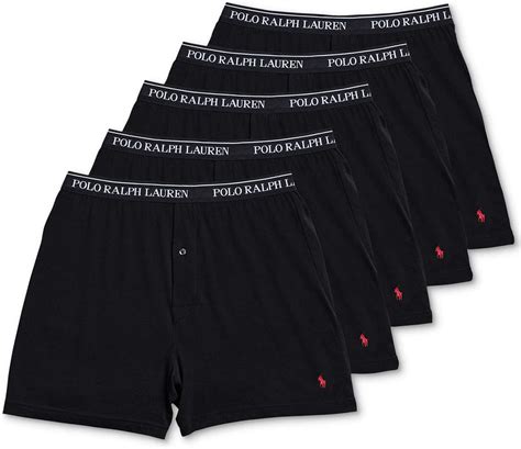 Ralph Lauren Polo Classic Fit Knit Boxers 5 Pack Black Black L Uk Fashion