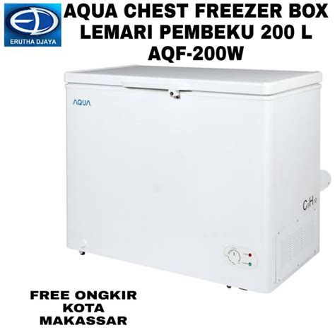 Jual Aqua Chest Freezer Box Lemari Pembeku L Aqf W Shopee Indonesia