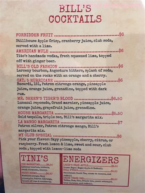Online Menu of bills steakhouse saloon Restaurant, Edmond, Oklahoma