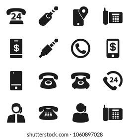 Vector Black Phone Icons Set Stock Vector Royalty Free 175203254