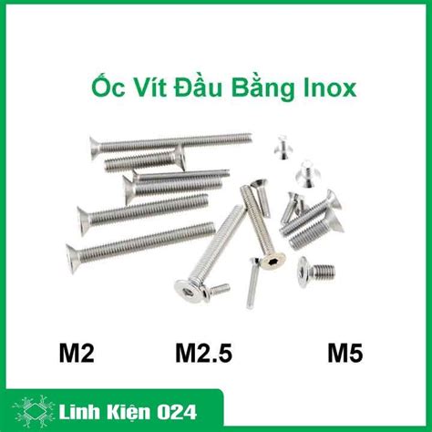 Bộ 5 vít bake đầu bằng thân bulong Inox 304 M2 M2 5 M5 Lazada vn