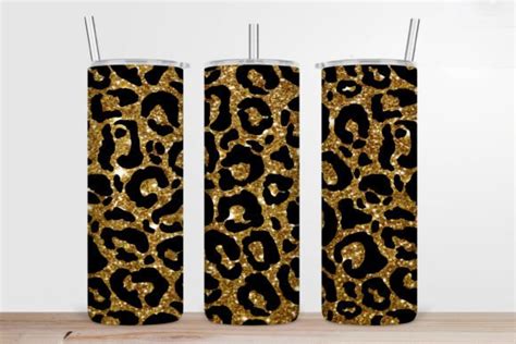 Leopard Glitter Tumbler Wrap Sublimation Graphic By Sha Designs