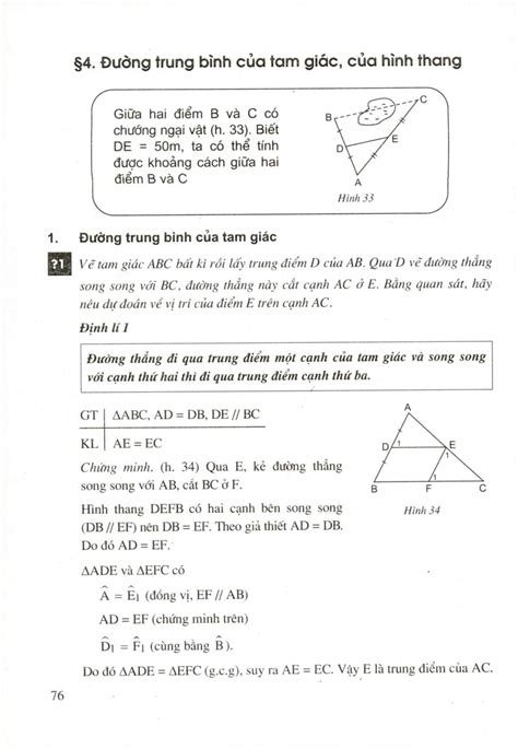 [SGK Scan] Đường trung bình của tam giác, của hình thang - Sách Giáo ...