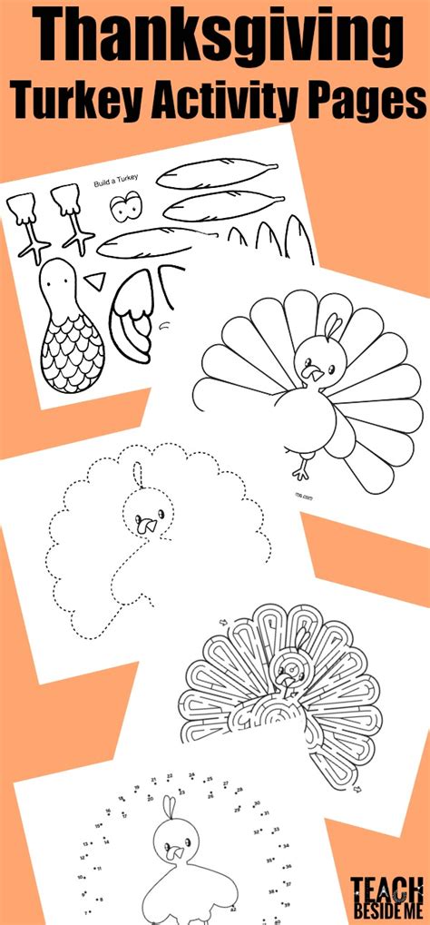 Thanksgiving Turkey Activity Pages - Teach Beside Me