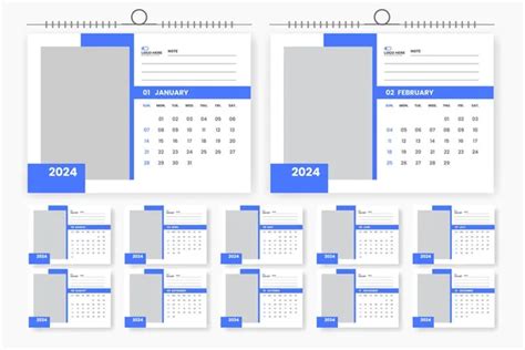 Kalender Ontwerp Sjabloon Moderne Corporate Tafel Kalender Print