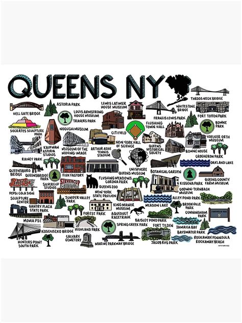 "Queens NY Map " Poster for Sale by fiberandgloss | Redbubble